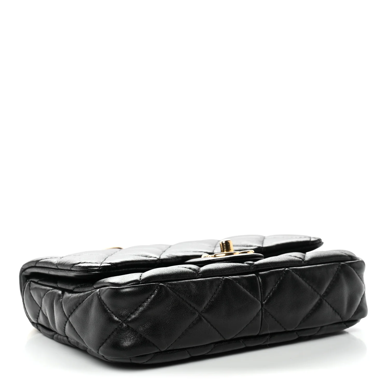 Lambskin Quilted Small Funky Town Flap Black