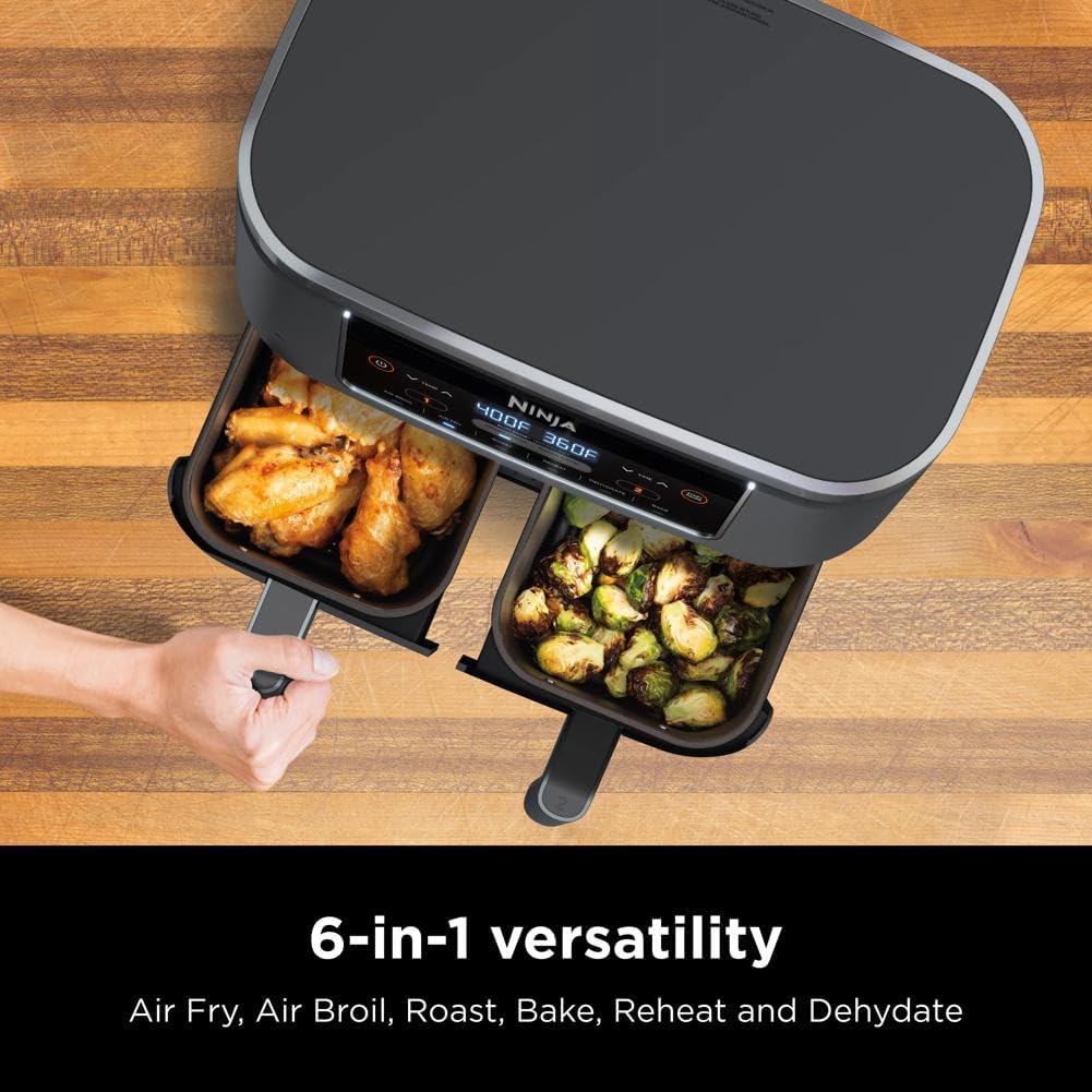 Friteuse à air Ninja Foodi 6-en-1 FlexBasket avec MegaZone de 7 pintes et séparateur de panier