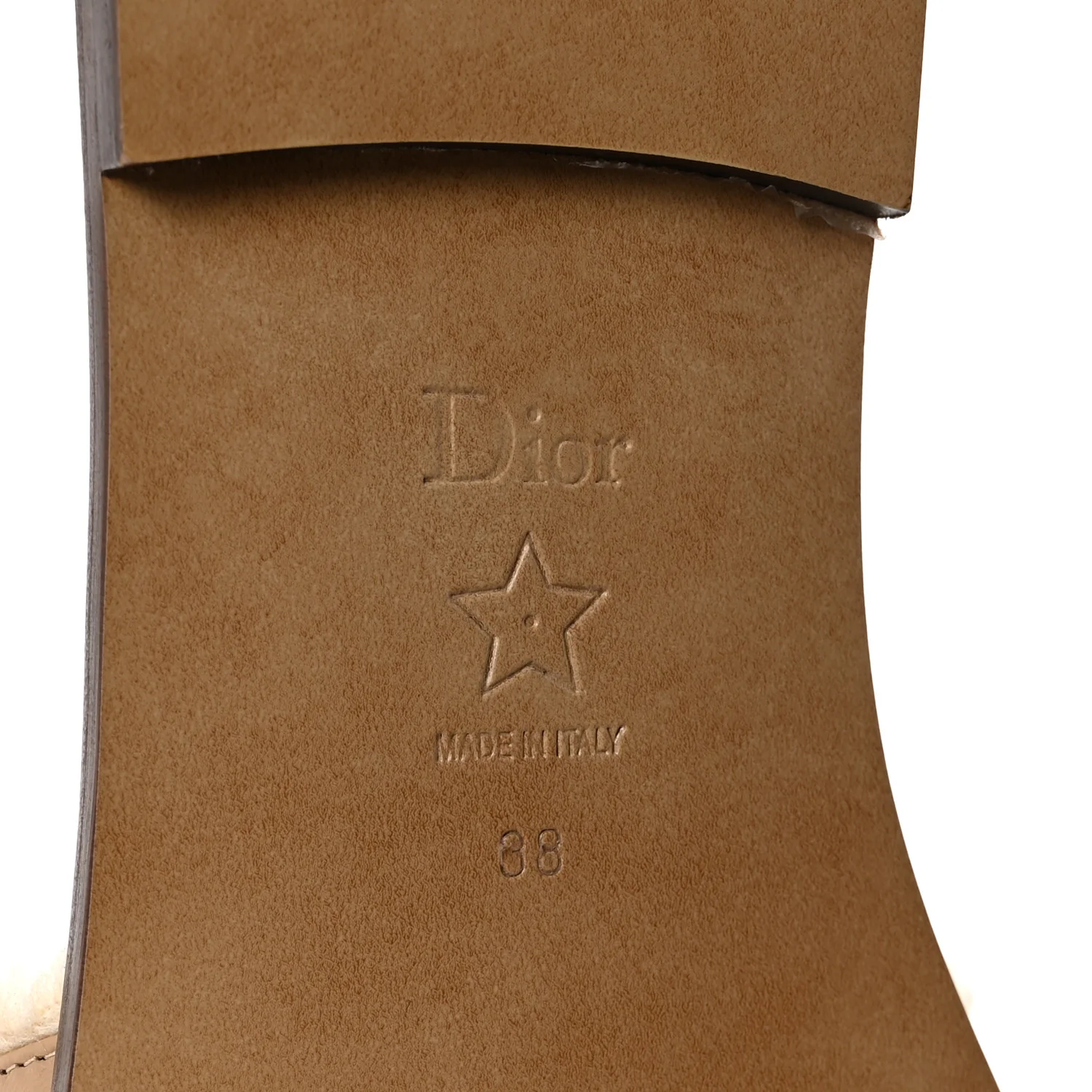Suede Goatskin Shearling Embroidered Dway Slide Sandals 38 Cookie