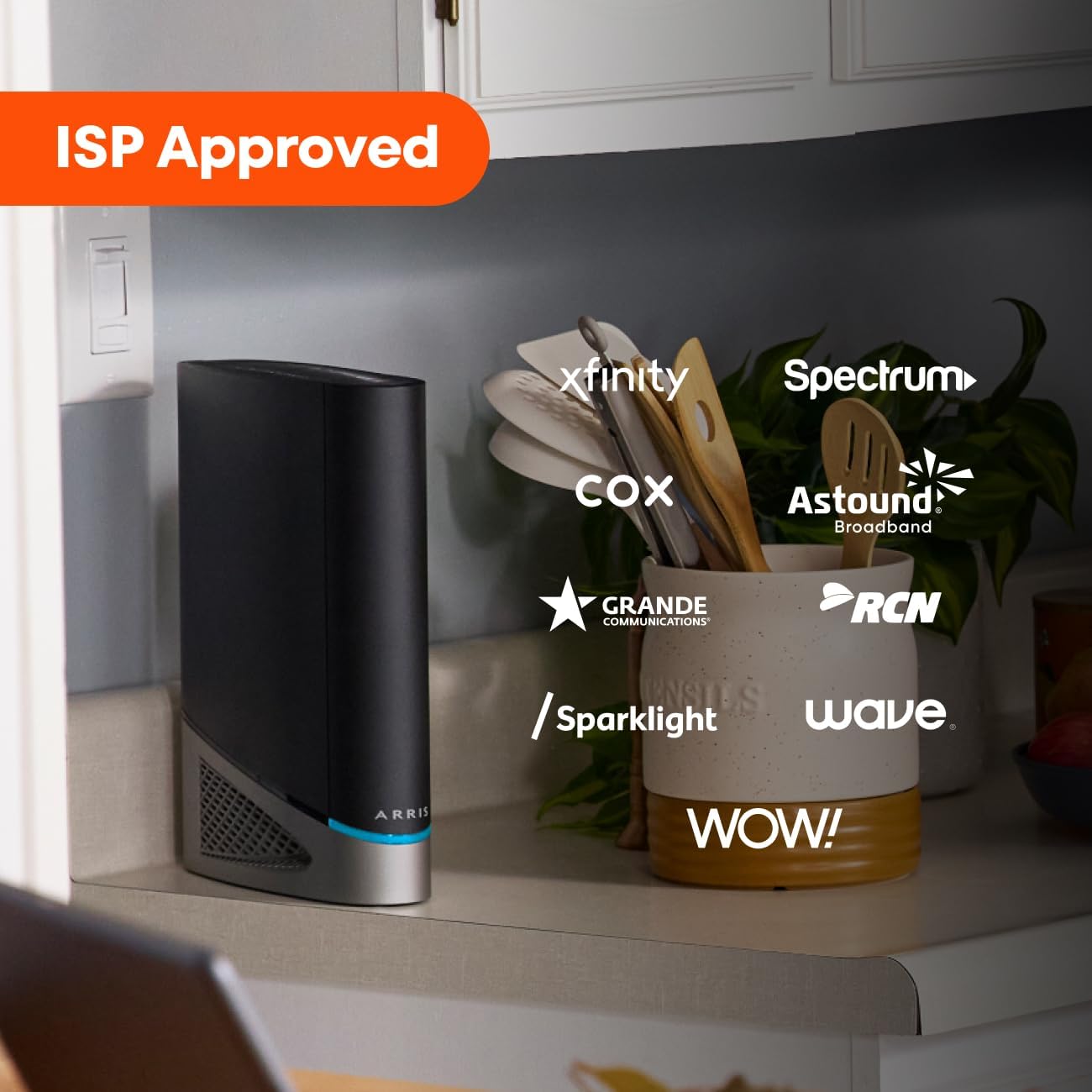 ARRIS (G54) - Cable Modem Router Combo - Fast DOCSIS 3.1 Multi-Gigabit & BE 18000 WiFi 7 Comcast Xfinity  Cox  Spectrum Quad-Band 1  Up to 18 Gbps Max Speed