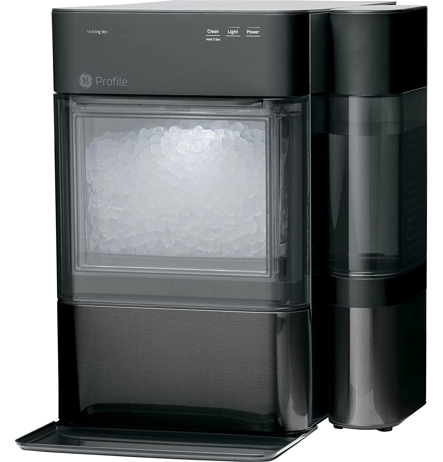 GE Profile Opal 2.0 | Countertop Nugget Ice Maker | Ice Machine with WiFi Connectivity | Smart Home Kitchen Essentials | Black Stainless