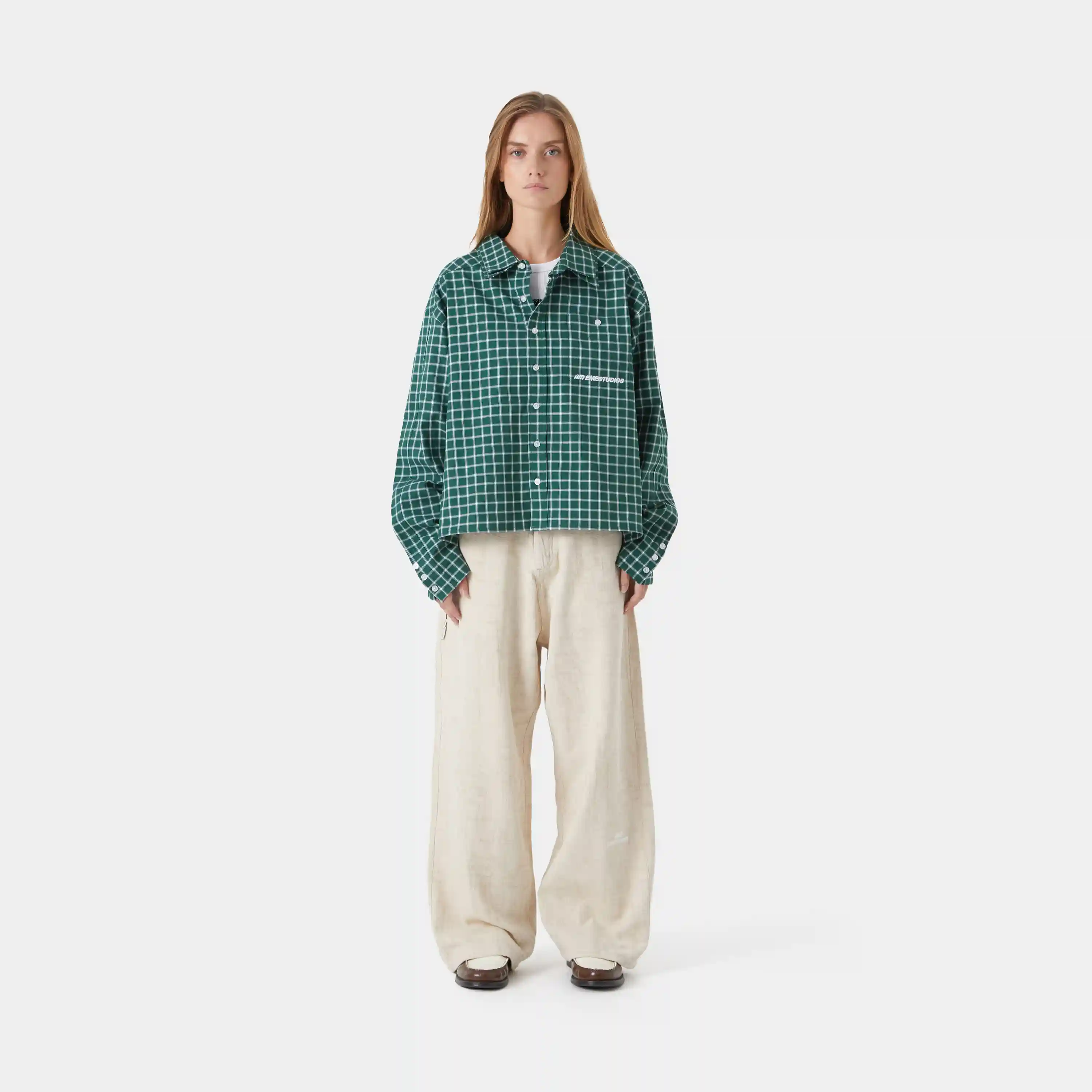 Frayed Almond Baggy Pants