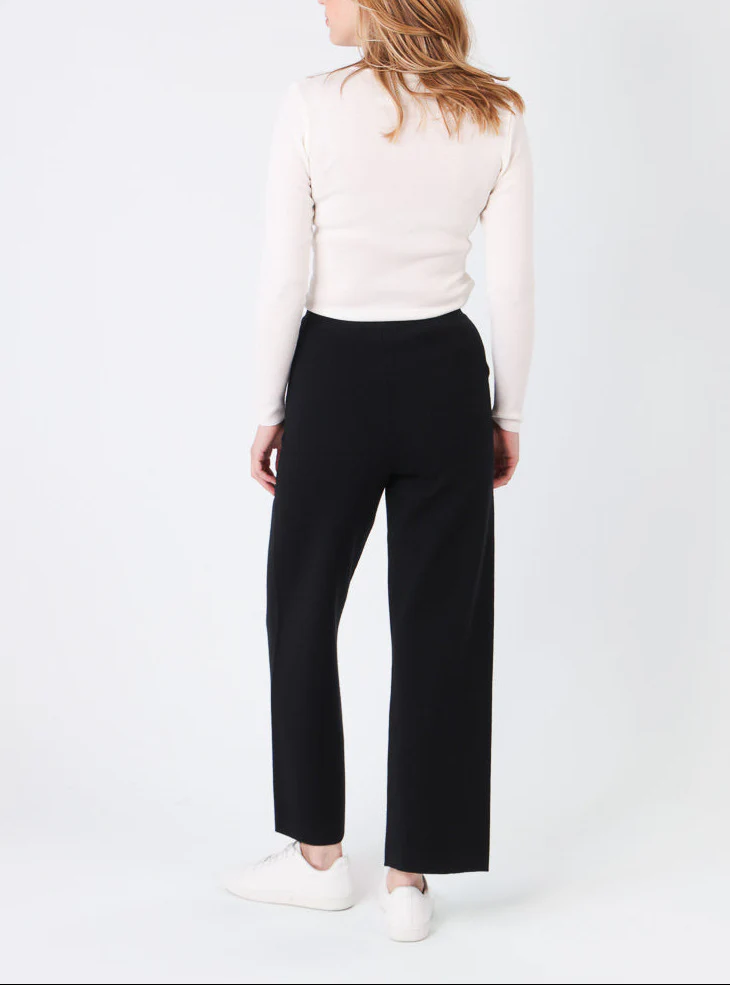 Pantalon femme en laine mérinos noir