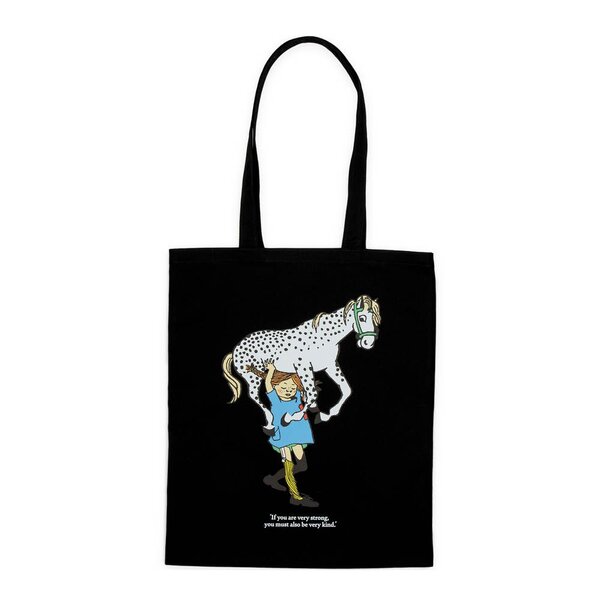 Pippi handlenett 38,5x42 cm Pippi hest svart