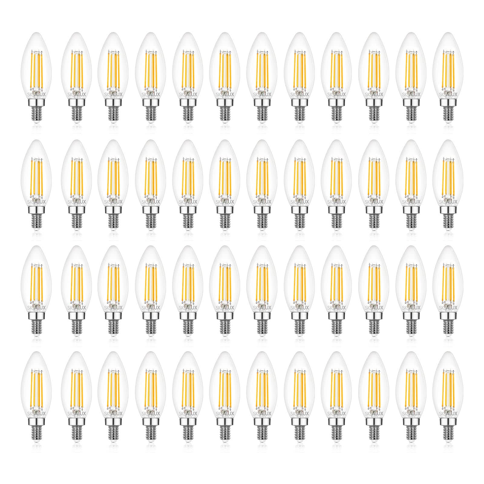 Sigalux E12 LED Bulb Dimmable, Candelabra LED Light Bulbs, Chandelier Light Bulbs, Type B Candle Light Bulbs UL Listed