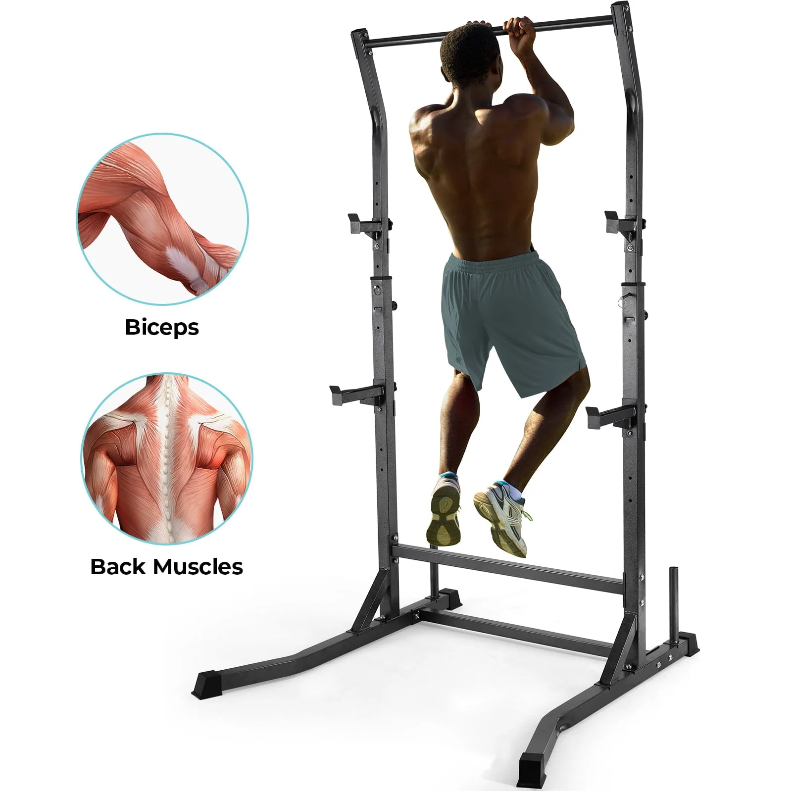 Adjustable Squat Rack, Barbell Rack, Weight and Bench Press Rack Stand, 485 lbs Image 5