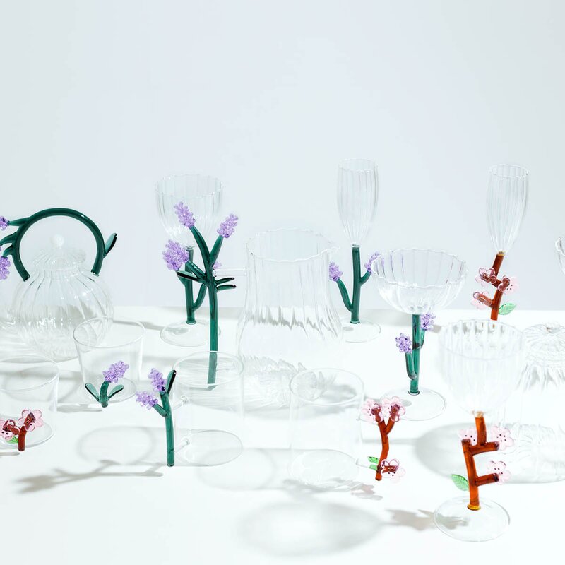 Botanica optisk champagneglass 16 cl lavendel
