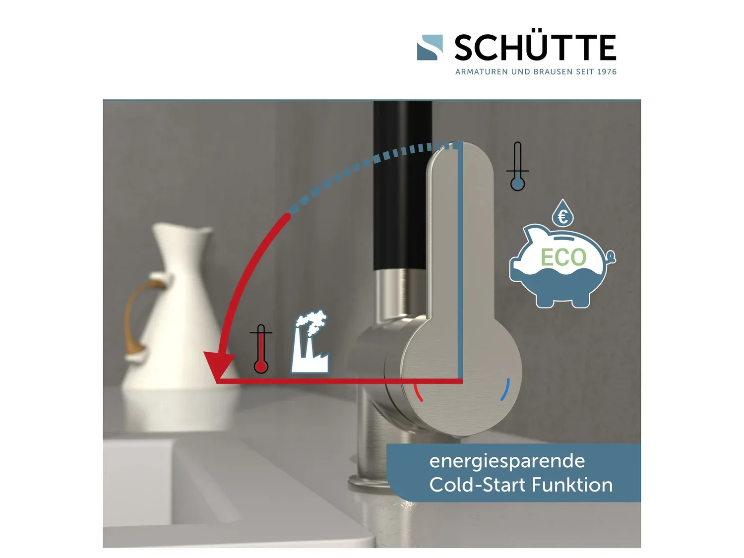 Schtte Mitigeur robinet de cuisine RIO, avec bec rtractable