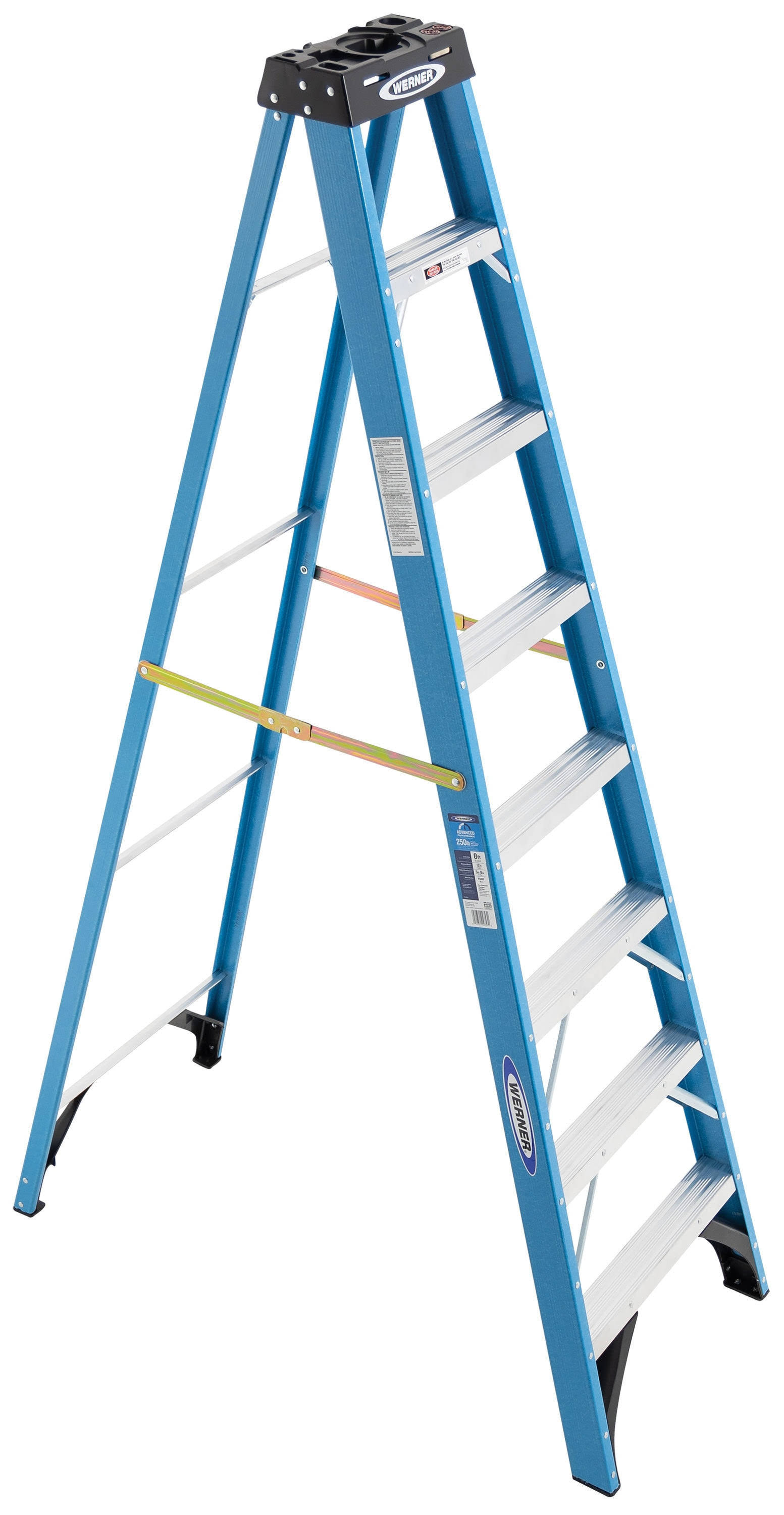 Werner 8 ft. Fiberglass Step Ladder with 250 lb. Load Type I(8 ft)