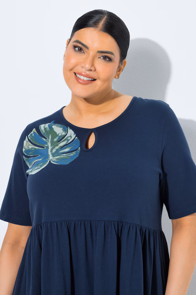 Monstera Motif Jersey Pocket Dress