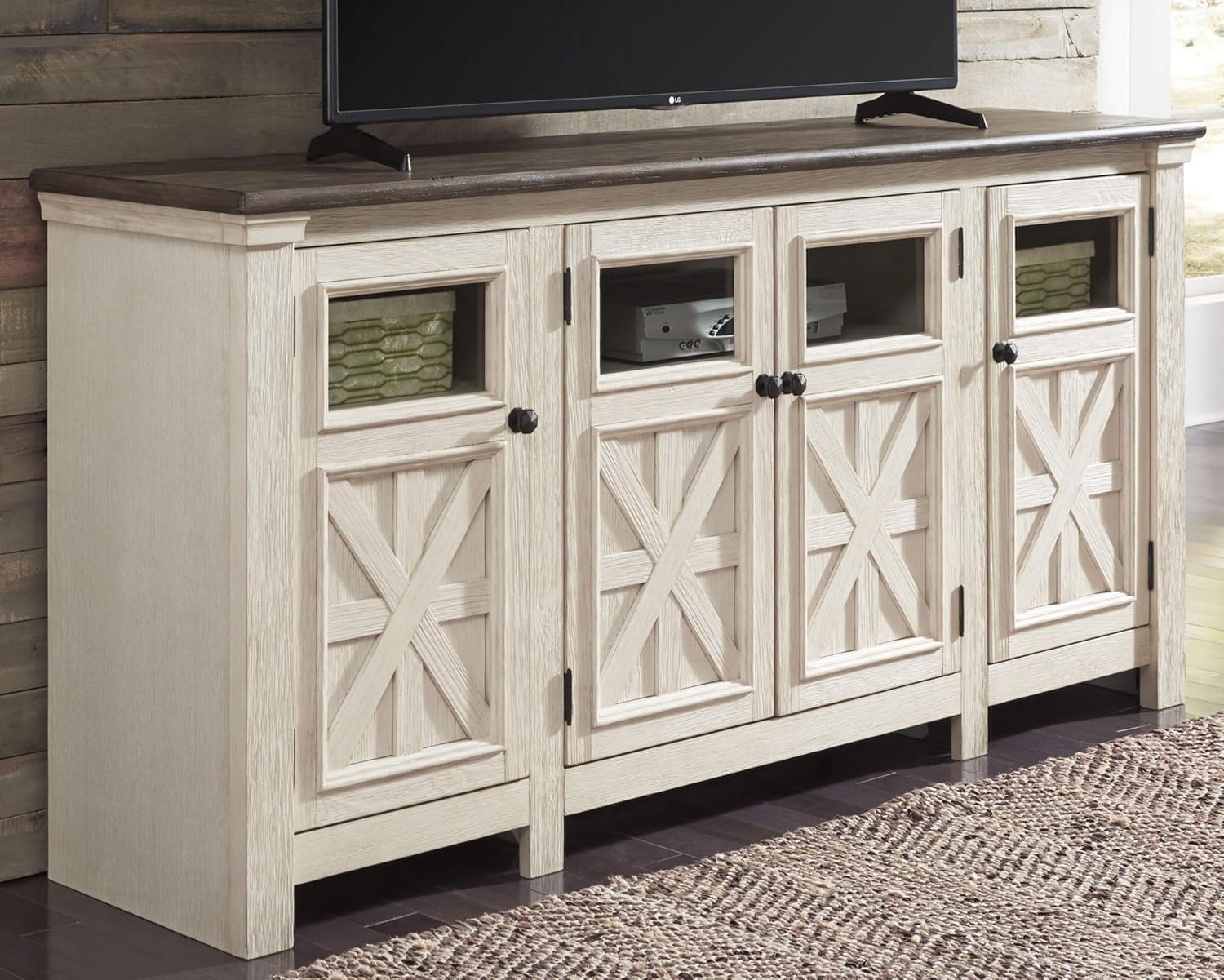 Signature Design by Ashley Bolanburg Extra Large TV Stand, Fits TVs up to 72