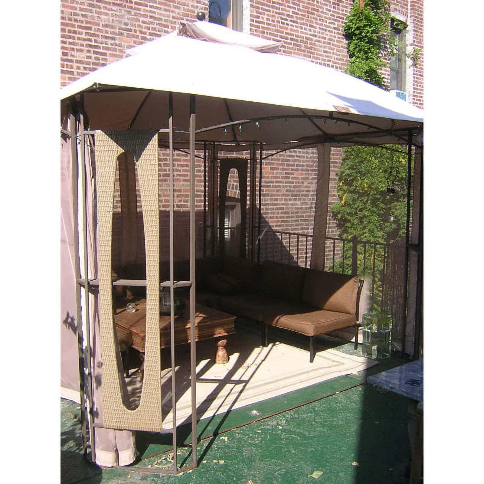 Garden Winds Replacement Canopy Top and Side Mosquito Netting Set for West Palm Valley Gazebo