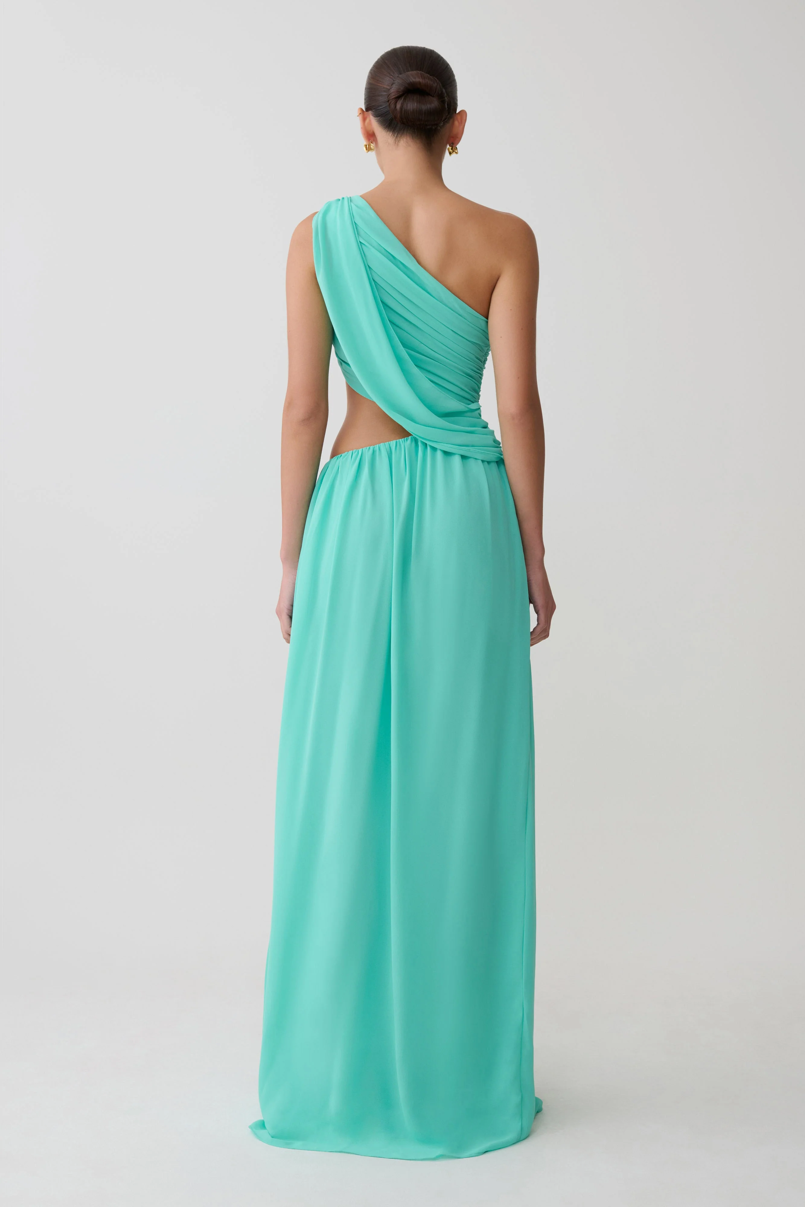 Aria Chiffon Cut Out Maxi Dress - Lagoon