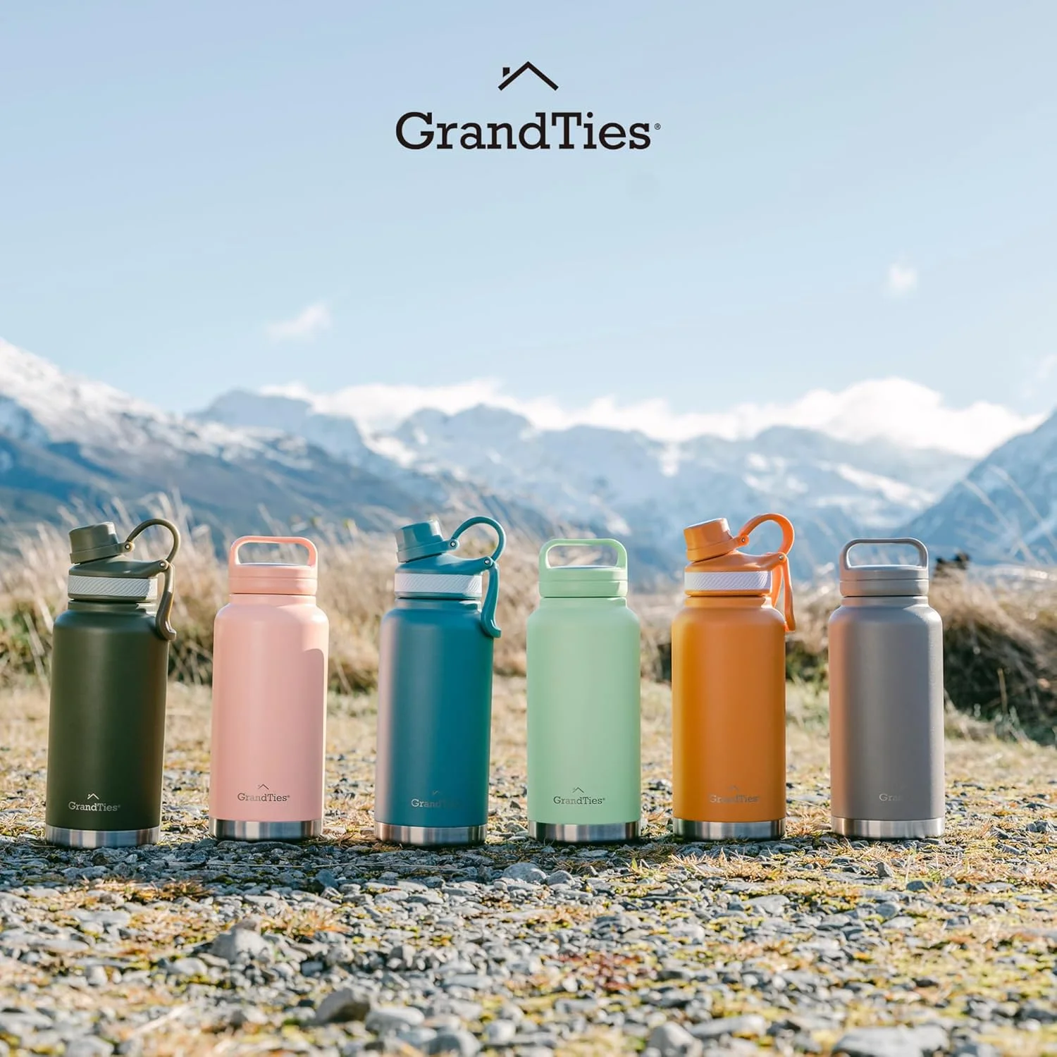 32 Ounces Wide Mouth Stainless Steel Insulated Water Bottle - Rose Salt with 2 Lids, BPA-Free Travel Canteen for Gym, Hiking, Camping, and Outdoor Activities(Rose Salt 32 oz/32 Pack)