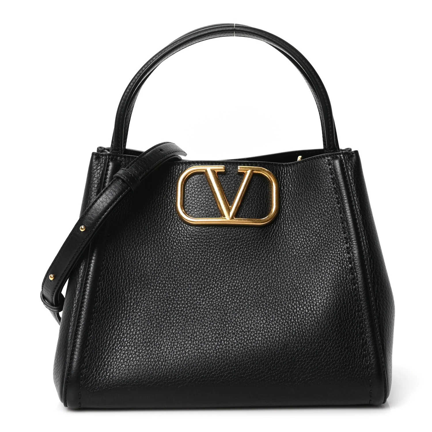 Soft Grainy Calfskin Alltime Medium Handbag Black