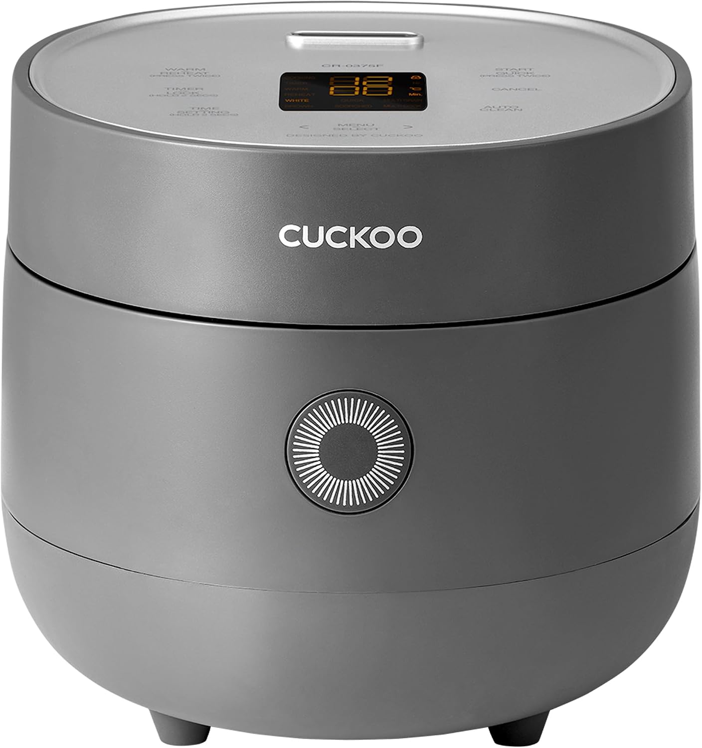 CUCKOO Micom Fuzzy Logic Rice Cooker, 6-Cup Cooked, Gray, CR-0375FG
