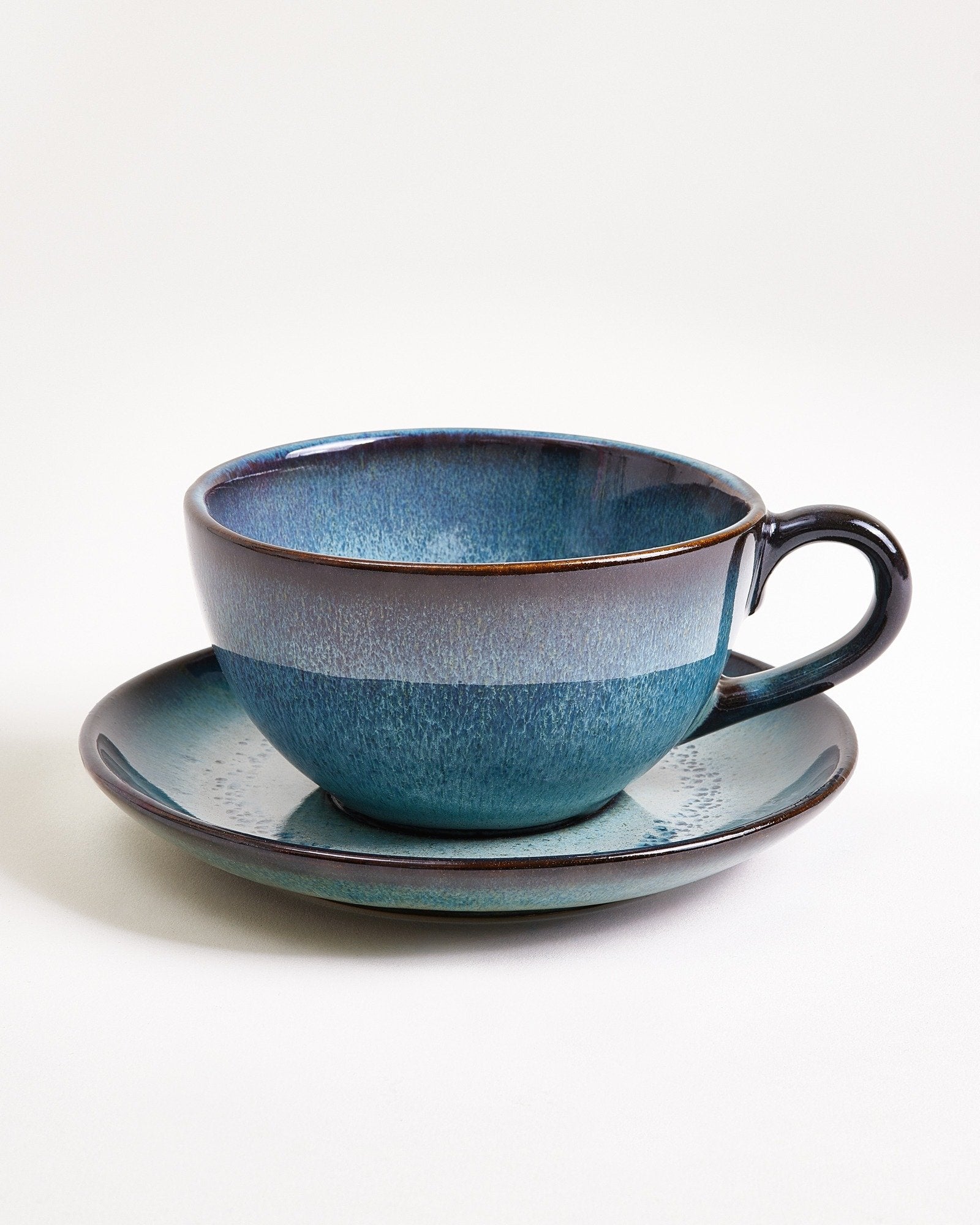 MADEIRA - LARGE TEA MUG & SAUCER CLASSIC GREEN-BLUE