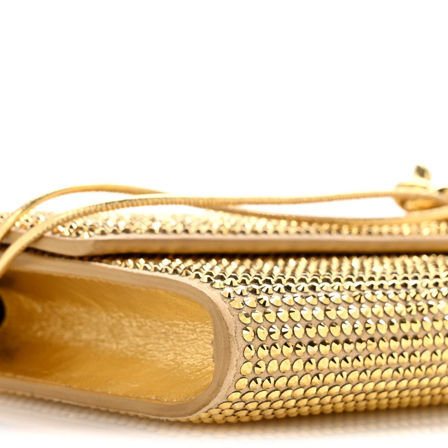 Nappa Crystal Long Andiamo Top Handle Clutch Porridge