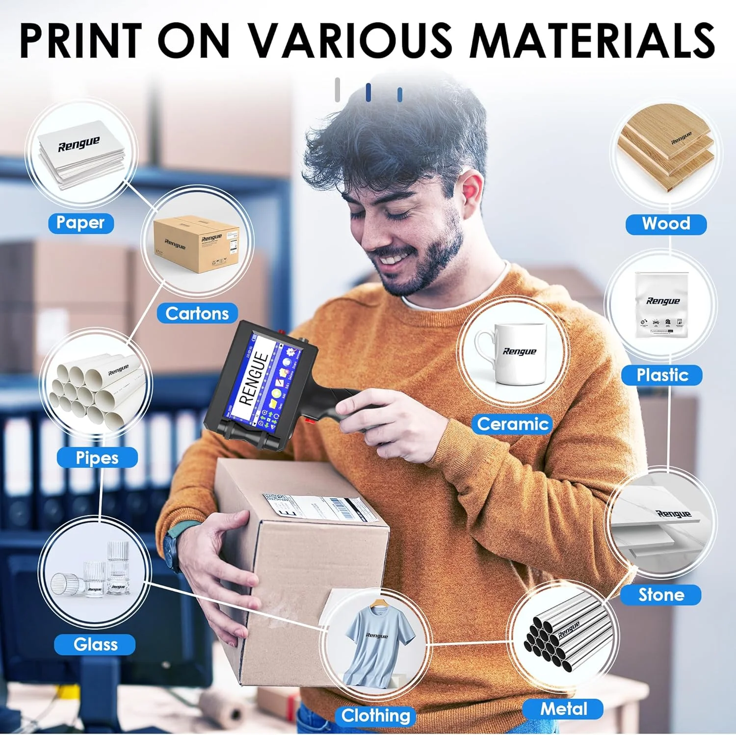 Portable Handheld Printer Quick-Drying Inkjet Coding Machine, 4.3