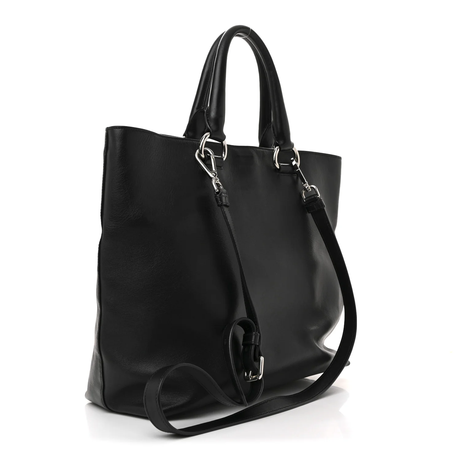 Soft Calf Shopping Tote Black