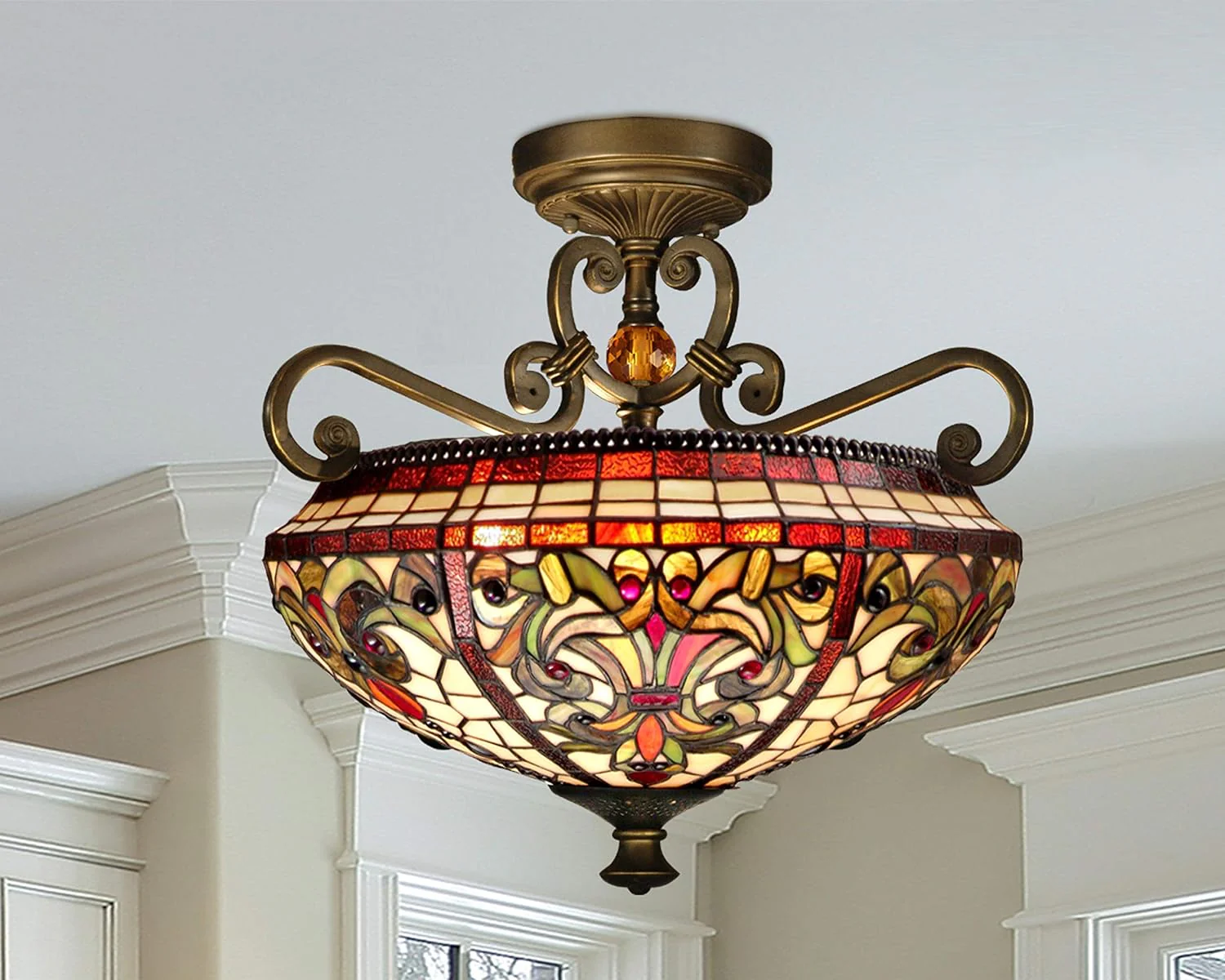 Baroque Semi Flush Mount, Sand