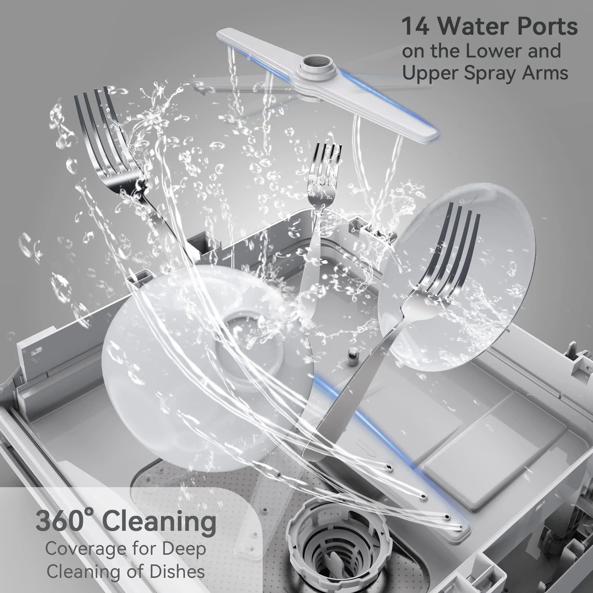Countertop Dishwasher With 5-Liter Built-in Water Tank