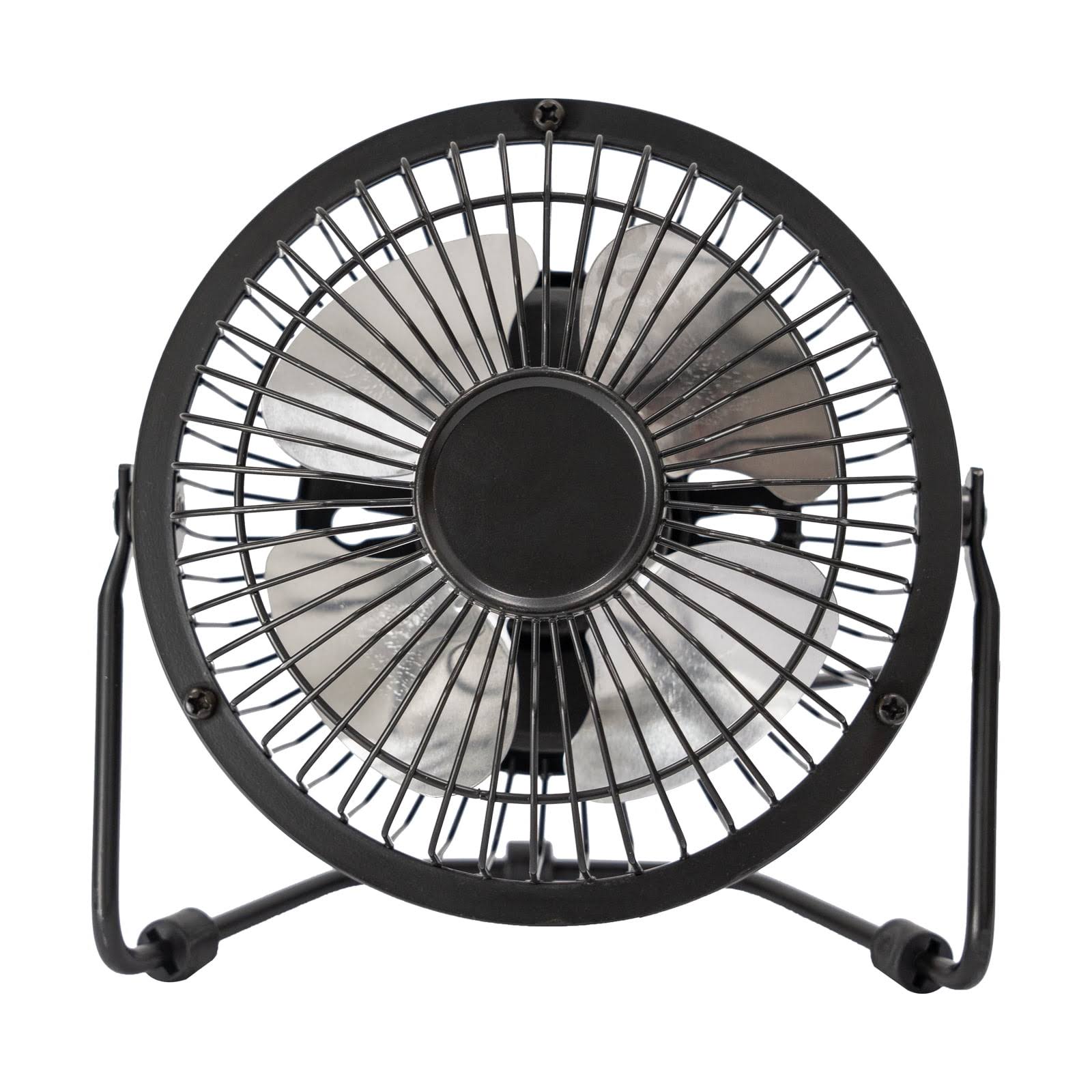 Mainstays 4 inch Personal Metal USB Powered Desktop Fan Black New