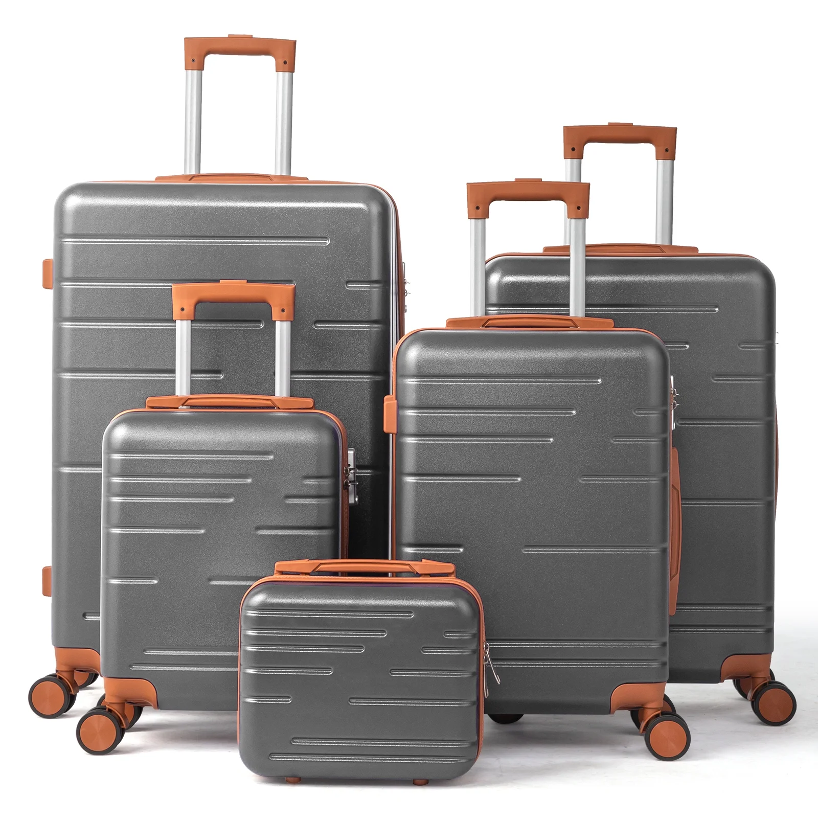 Zimtown Luggage 3 Piece Set Suitcase ABS Hardside Lightweight with TSA Lock Spinner Wheels, Beige