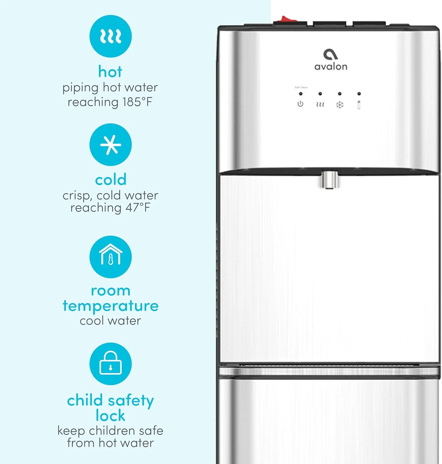 Fontaine à eau autonettoyante Avalon en édition limitée, distributeur d'eau à 3 réglages de température