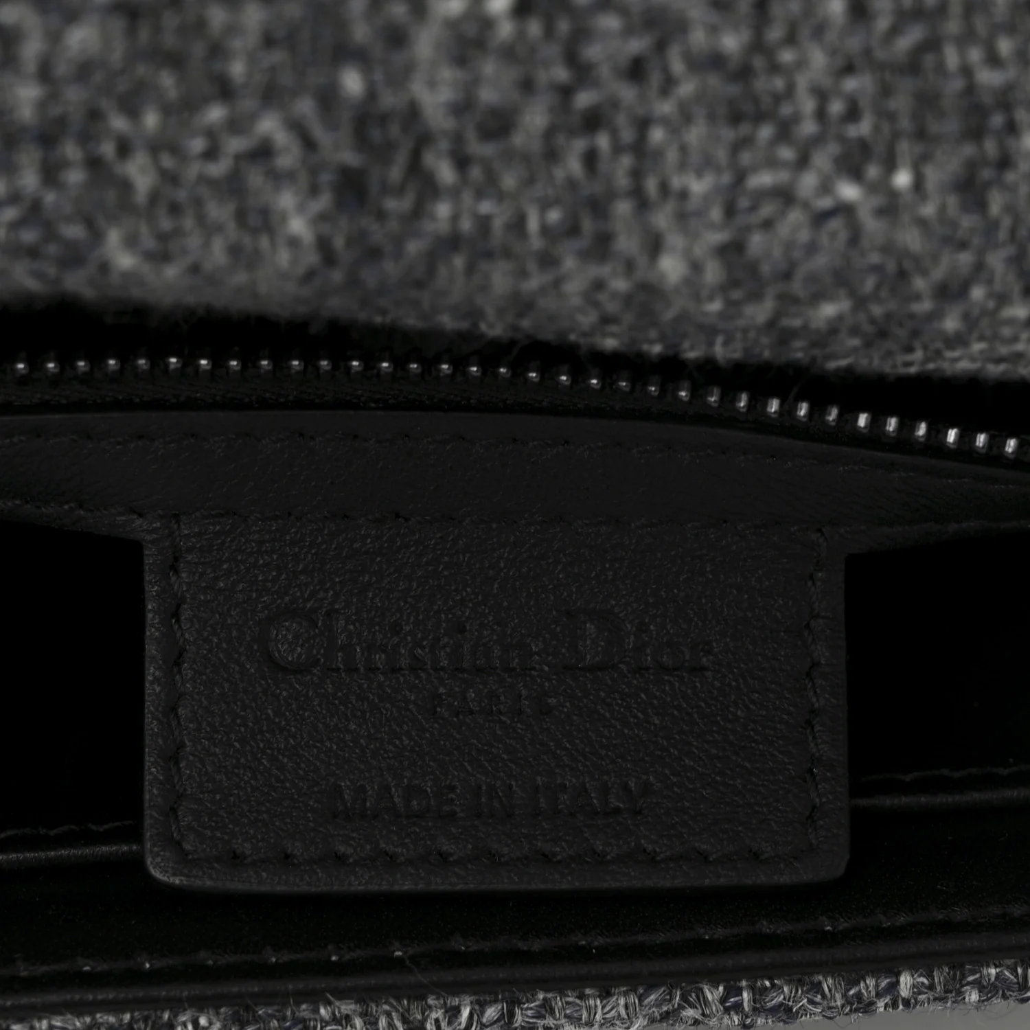 Tweed Macrocannage Medium Caro Bag Black