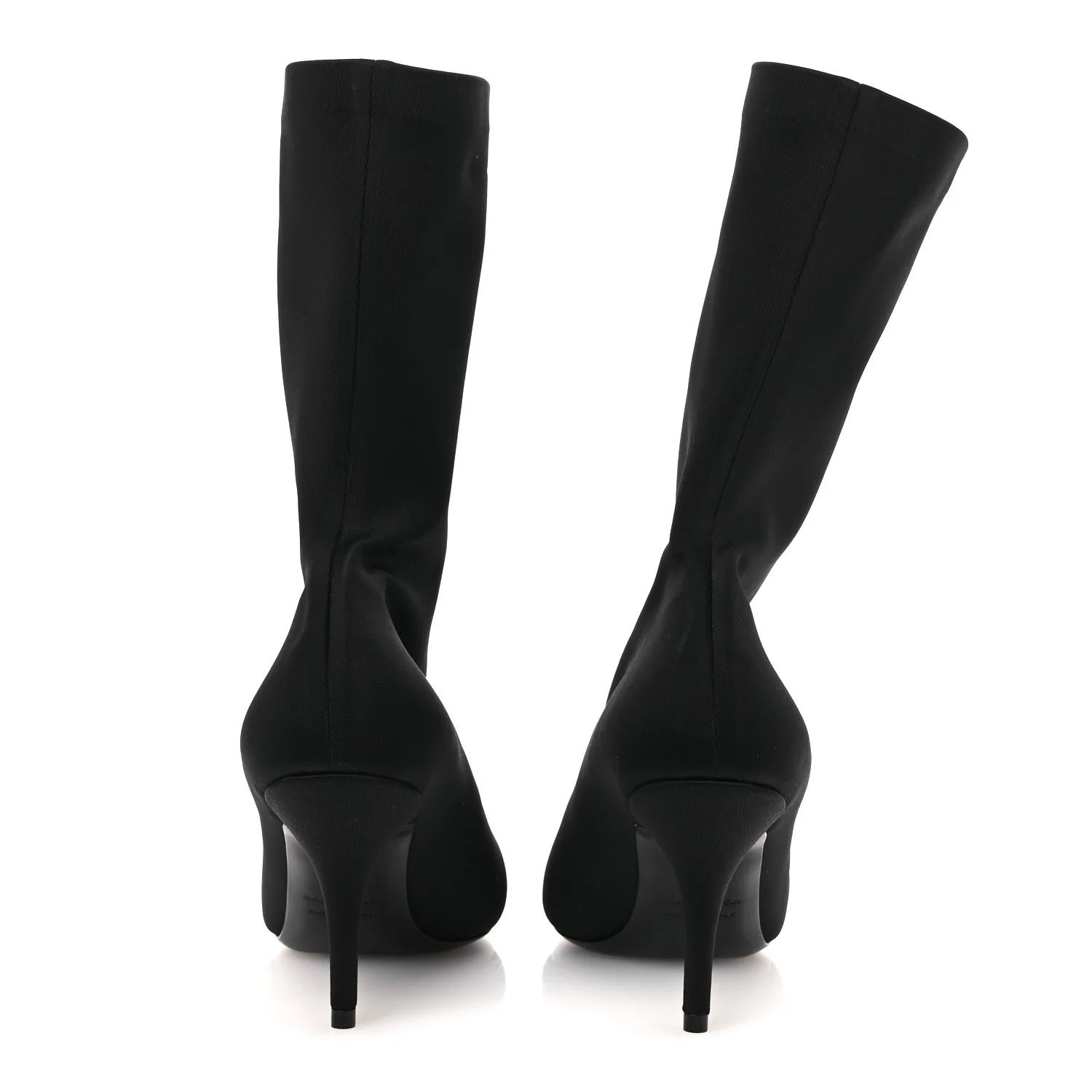 Jersey Crepe Extreme Pointed Toe Knife Booties 36 Black