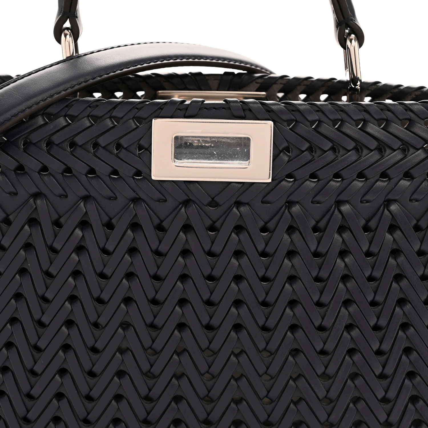 Vitello King Shiny Nappa Intreccio Petite Peekaboo I SEE U Satchel Midnight