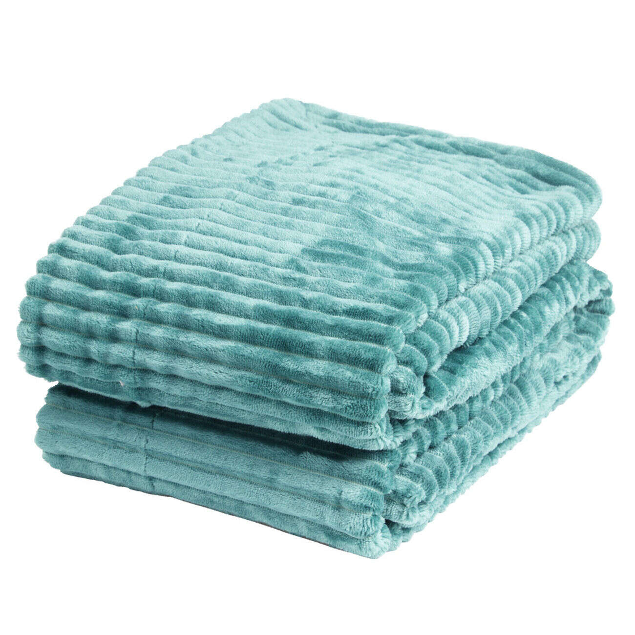 Plaid sherpa flanelle vert 130x160cm