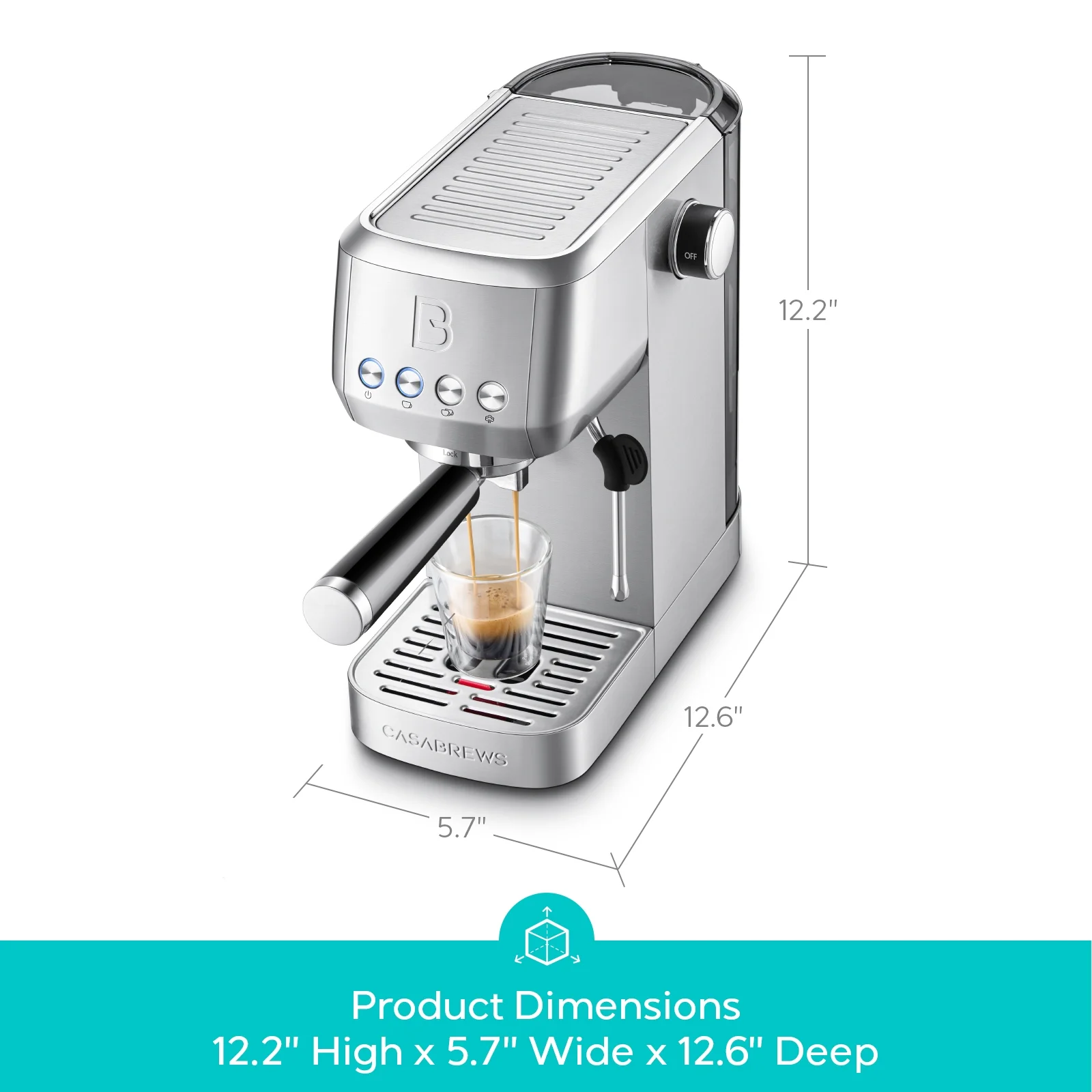 3700 Essential 20-Bar Espresso Machine and Coffee Maker, Stainless Steel(Silver) - Image 9