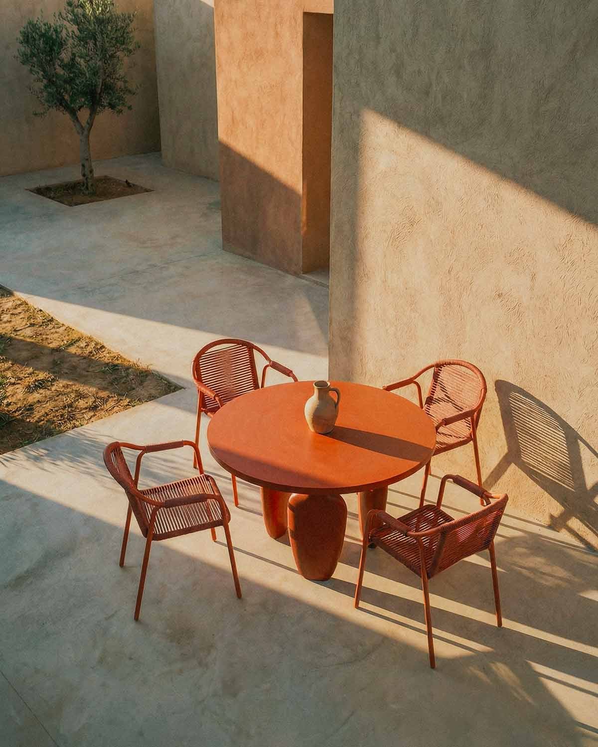Ylena - Mesa de Exterior Redonda de Cemento (Ø120 cm) Ylena