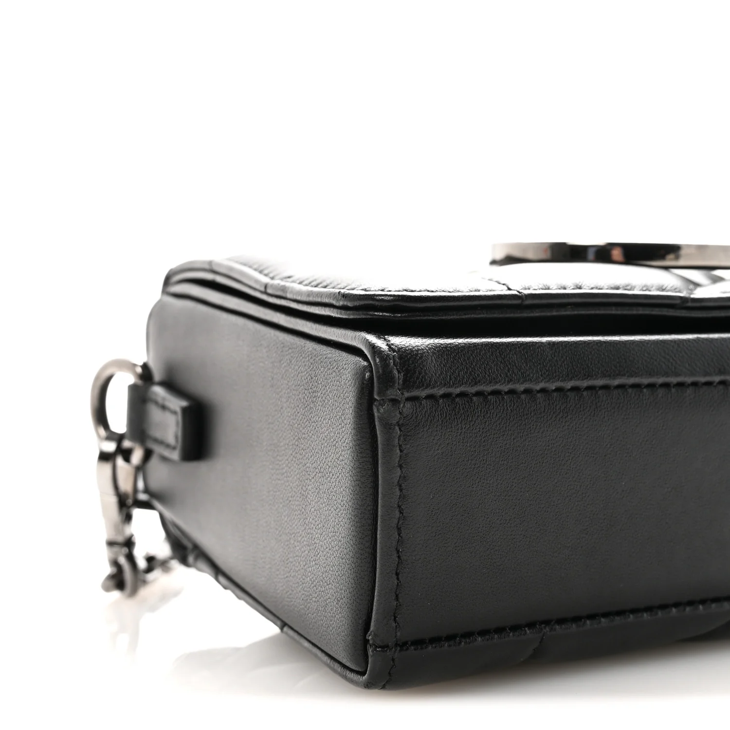 Lambskin Maxi Cannage Small 30 Montaigne Chain Top Handle Bag Black
