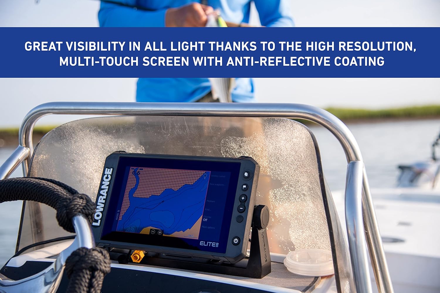 Lowrance Elite FS 9 Fish Finder with Active Imaging 3-in-1 Transducer  Preloaded C-MAP Contour+ Charts (Renewed)
