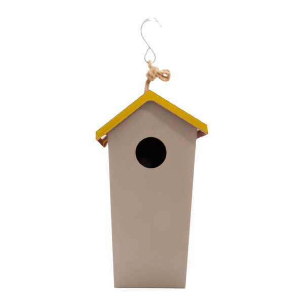 Fuglehus 27 cm taupe gul