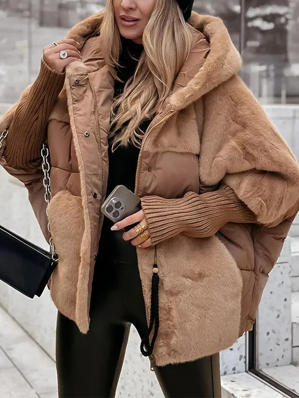 Veste décontractée doublée à capuche pour femmes