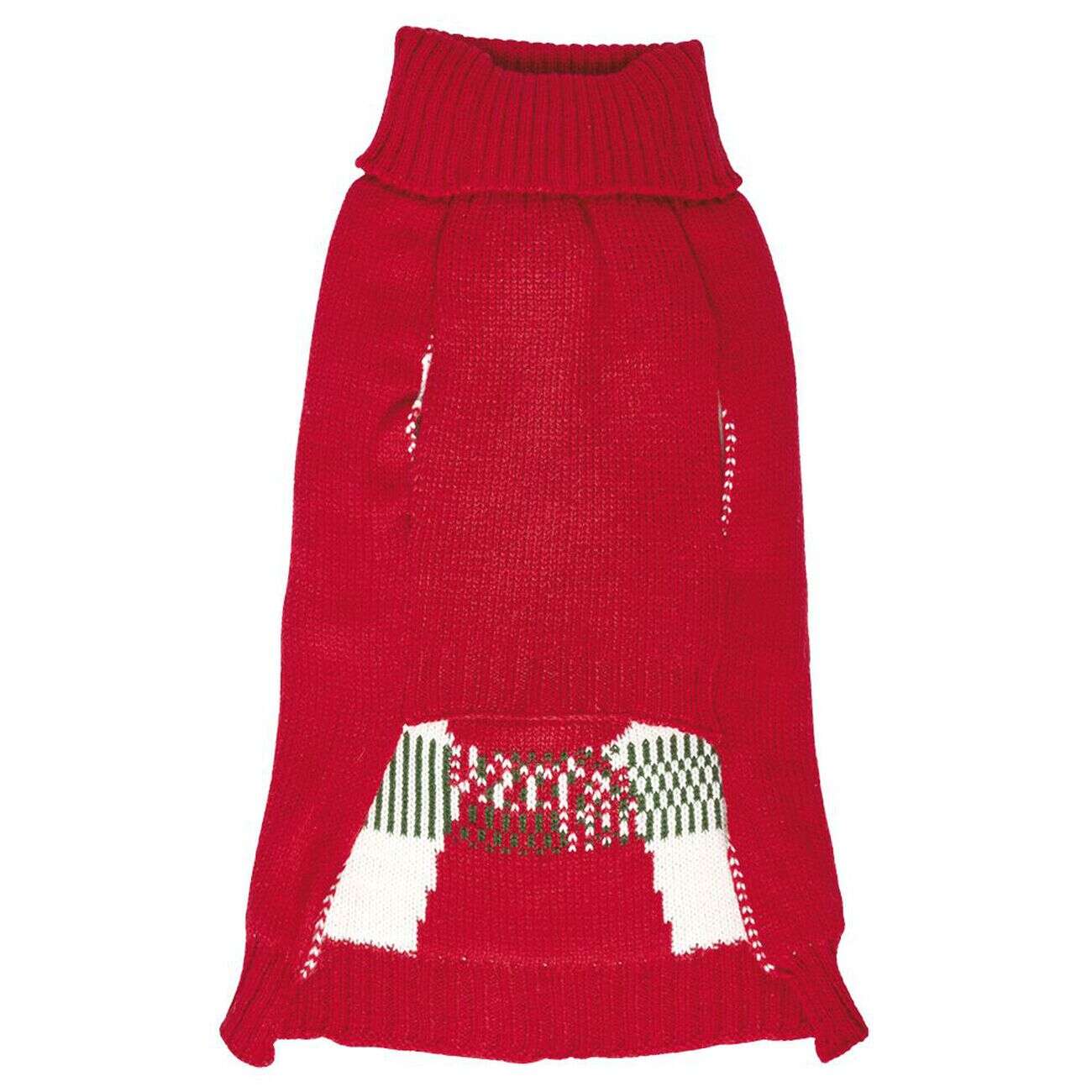 Pull de Noël pour chien motif renne rouge blanc taille M