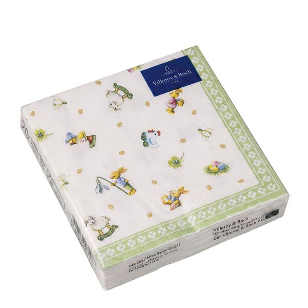Easter Delight servietter 33 cm 20 stk hvit/grønn