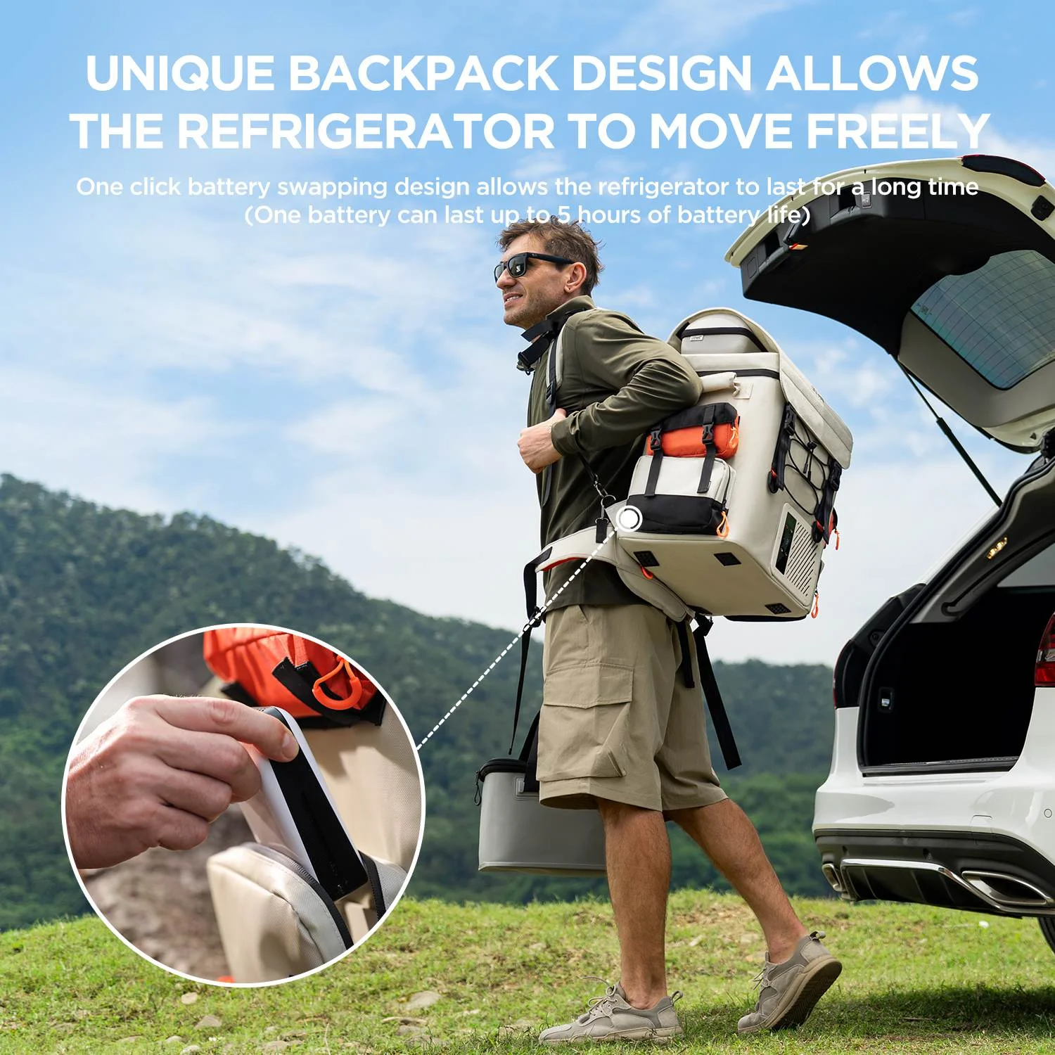 16L Backpack Refrigerator, 55W Portable Electric Fridge Freezer Compressor Cooler for Fast Cooling Down to -4��F with Ergonomic Backpack Design for Camping Car RV Home - Image 10