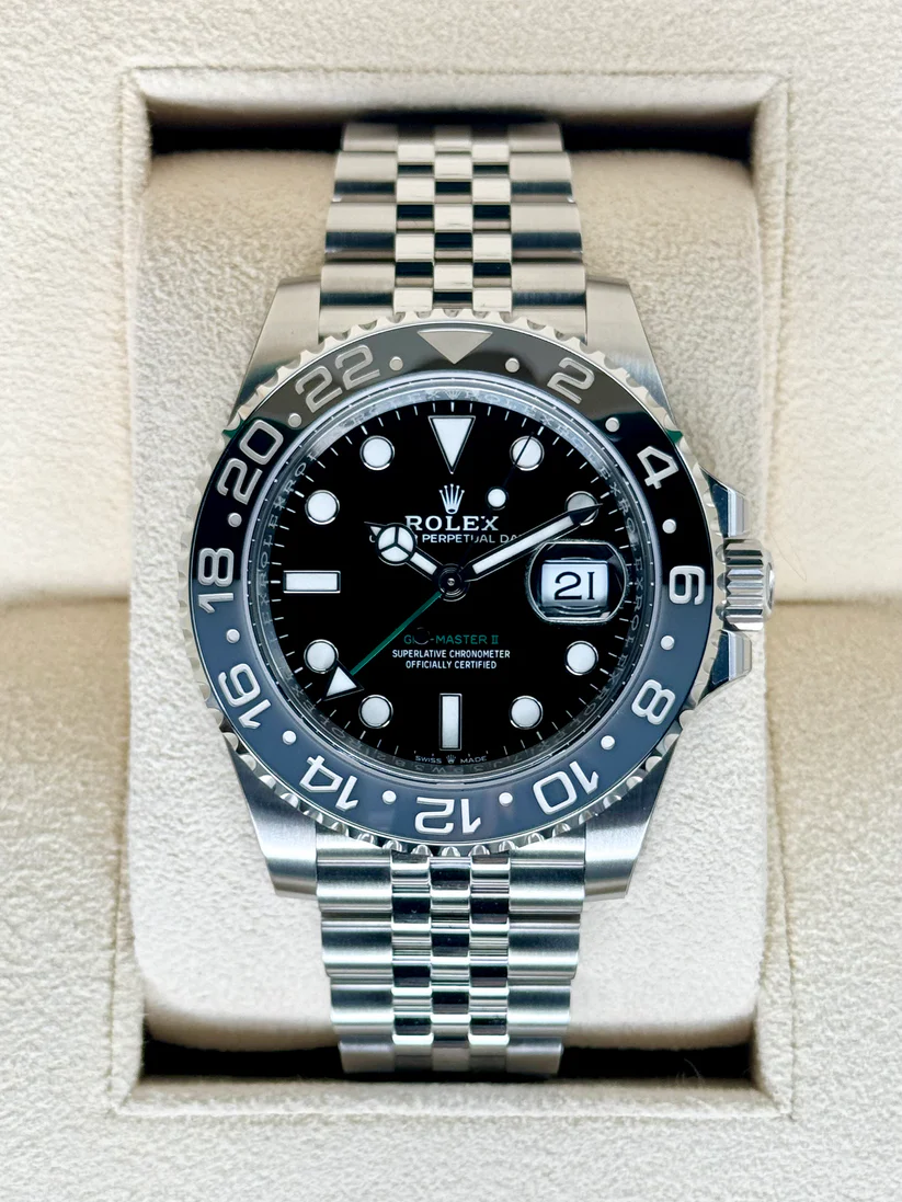 [Super Clone]RLX GMT-Master II Black Grey Bezel Jubilee Bracelet  126710grnr-0003
