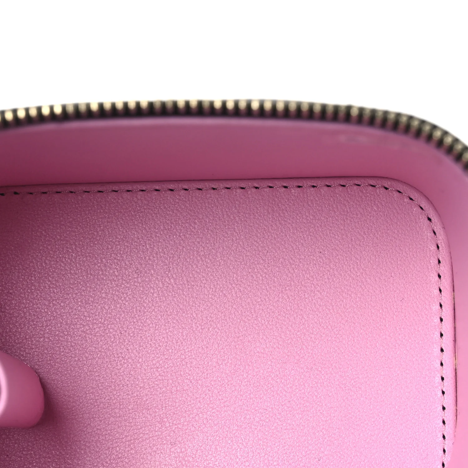 Lambskin Quilted Top Handle Mini Vanity Case With Chain Black Pink