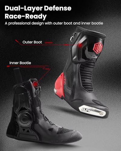 ILM Motorcycle Racing Boots Sport Footwear CE Protective Gear Model BRC1