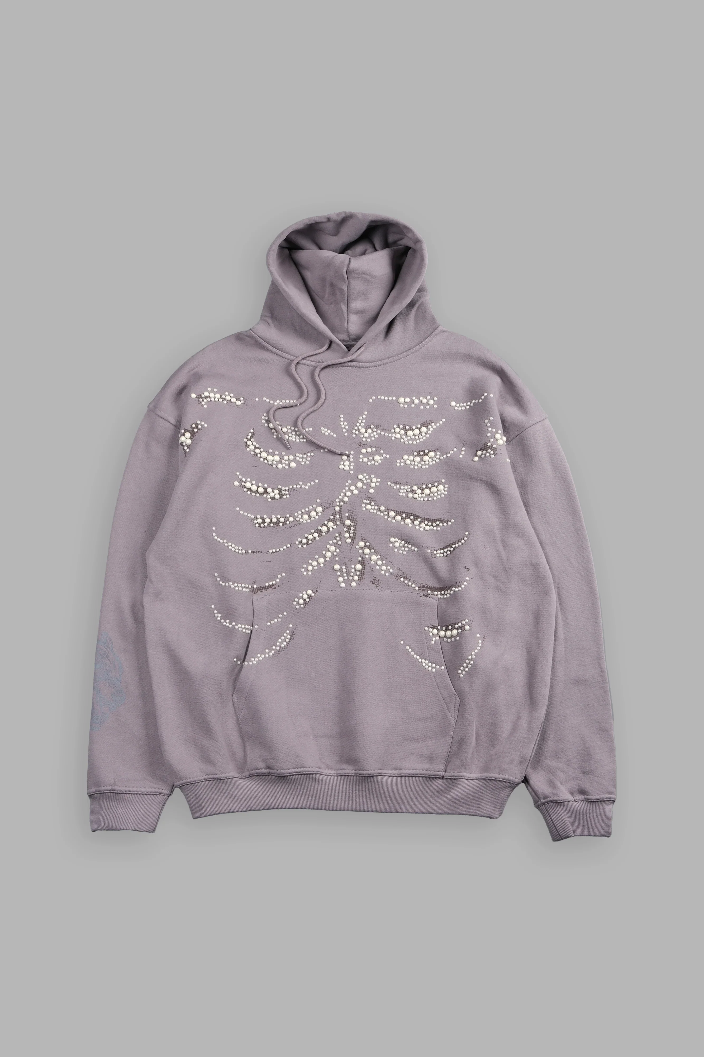 Bone Cage Bishop Hoodie In Pale Gray