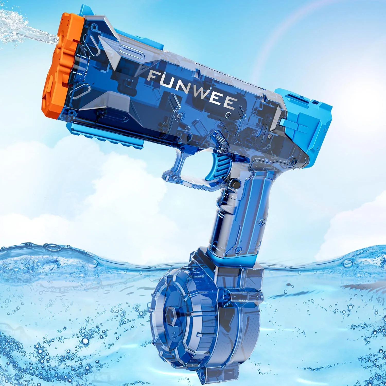 2 Pack Electric Water Guns, Full Automatic Electric Squirt Gun High Capacity 500+ Water Blasts, 28-32 FT Range Water Pistol Blaster Soaker, Summer Outdoor Pool Auto Water Toy for Adult Kid