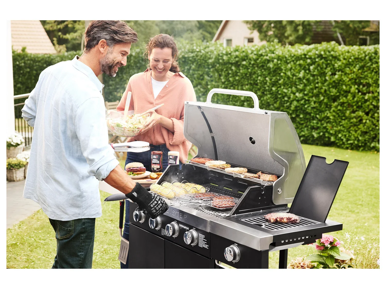 GRILLMEISTER Grille pour barbecue en acier inoxydable