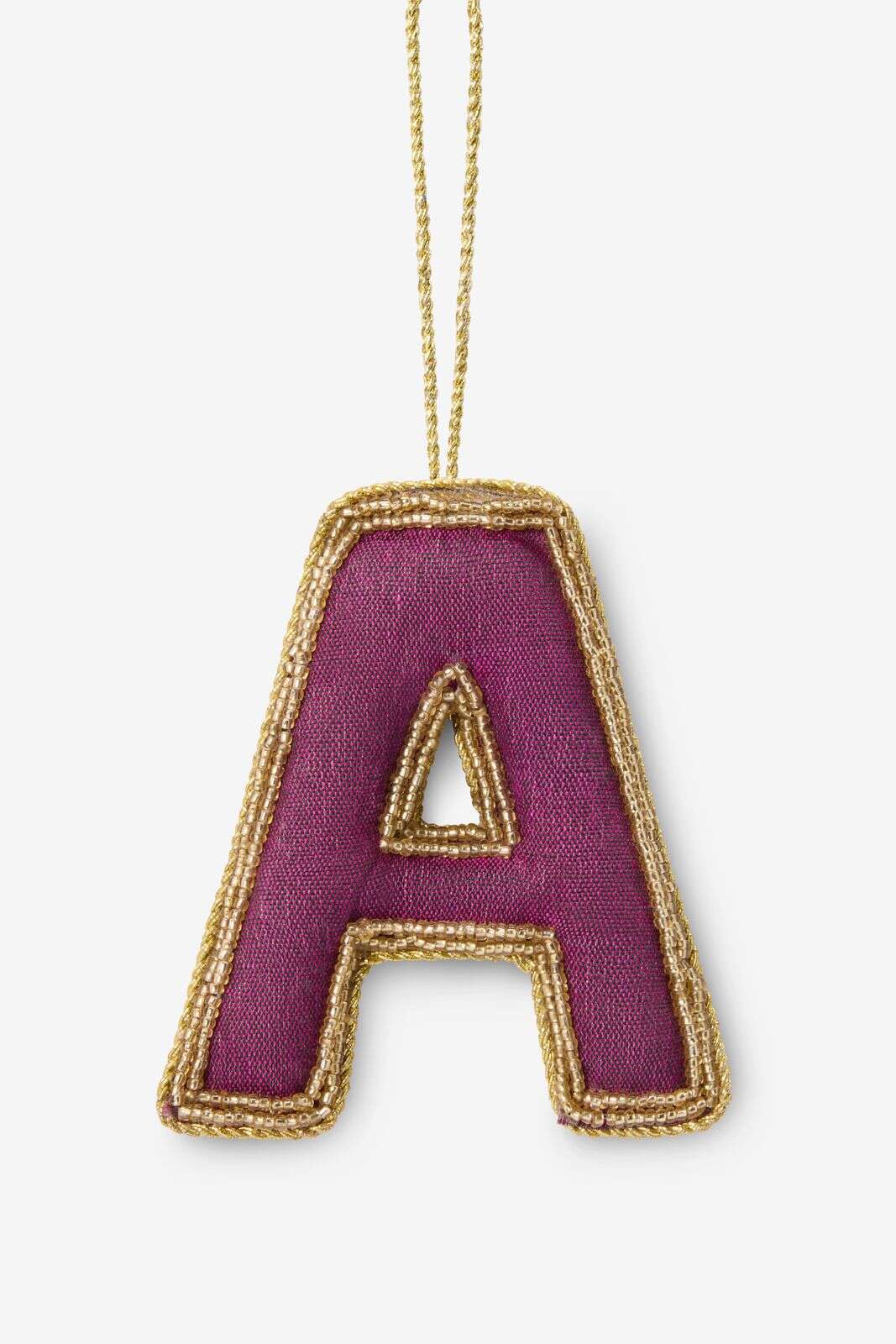 Paarse kersthanger letter A