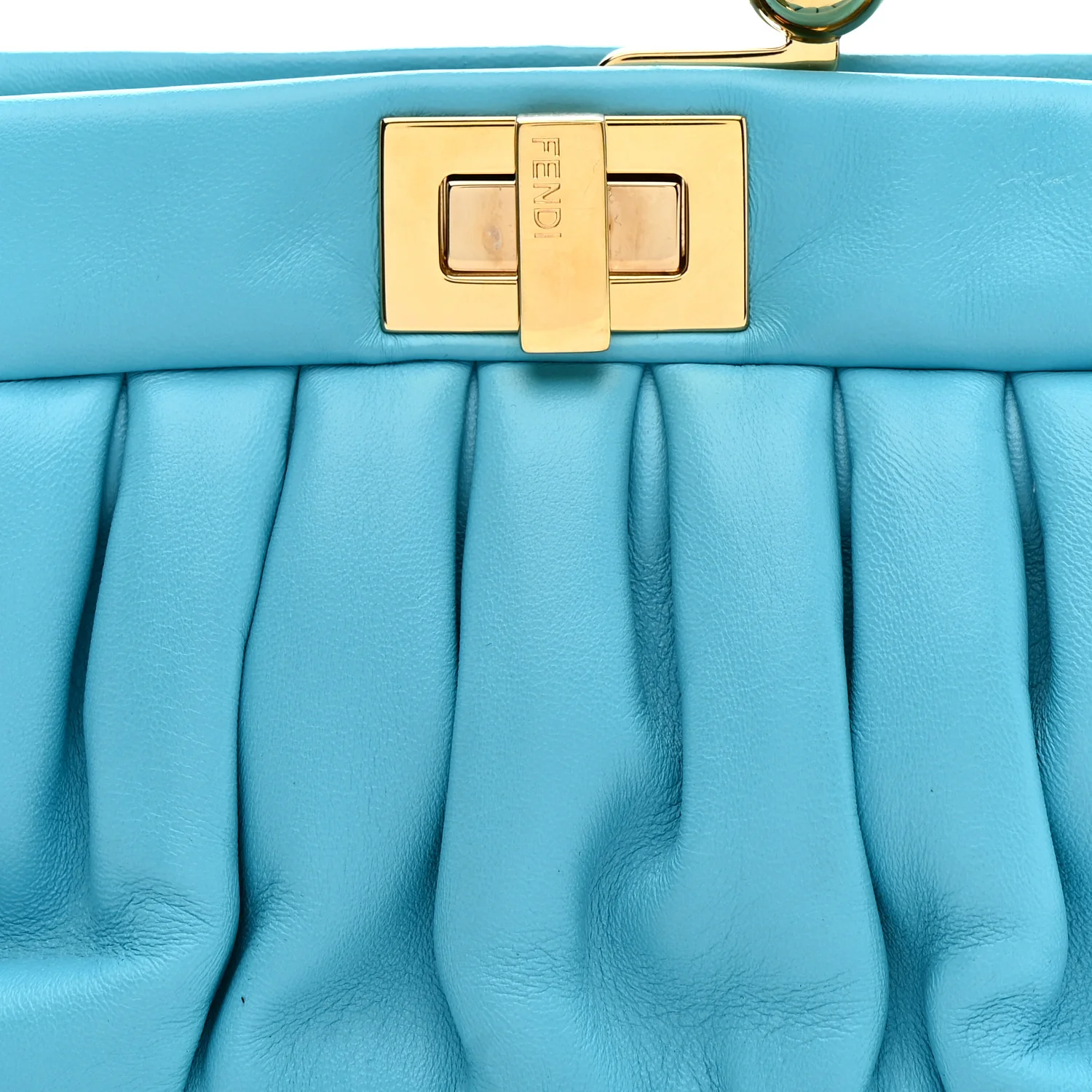 Shiny Nappa Small Peekaboo Click Bag Pool